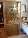 Glass and white oak display cabinet