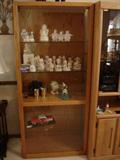 Glass and white oak display cabinet