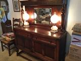 Absolutely gorgeous sideboard/hutch with perfect beveled mirror