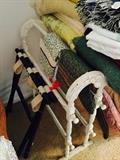 Antique painted wooden quilt rack