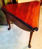Cherry Queen Anne triangle corner drop leaf table