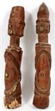 WAJA & MAMA WOOD ANCESTOR FIGURES (2), NIGERIA, H 14"