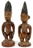 YORUBA WOOD ERE IBEJI FIGURES (2), FEDERAL REPUBLIC OF NIGERIA, H 10 1/2"