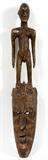MOSSI WOOD FIGURAL FACE MASK, BURKINA FASO, H 37"