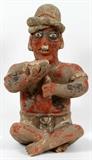 PRE-COLUMBIAN POTTERY FIGURE, H 15", W 9"