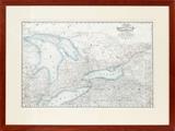 CRAM'S RAILROAD AND COUNTY MAP OF ONTARIO CANADA, 1881, H 21", L 32"