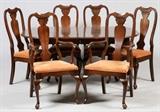 QUEEN ANNE STYLE, DINING TABLE & CHAIRS, 9 PIECES, H 29" X 42"