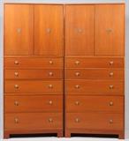 NINE SECTION TEAKWOOD STACKED OR SEPARATE DRAWERS AND CABINET SET
