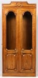 PROVENCAL, WALNUT TWO DOOR BOOKCASE, H 83", W 38", D 16"