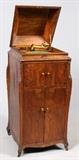 EDISON PALMER FLOOR STYLE WALNUT VICTROLA C1920, H 44", W 22", D 20"