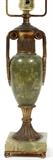 ANTIQUE SINGLE-LIGHT ONYX TABLE LAMP, H 22.5"