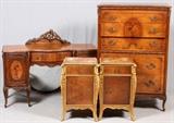 JOERNS SATINWOOD AND INLAID BEDROOM SET C1920 SIX PIECES