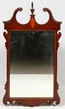 HEPPLEWHITE STYLE MAHOGANY WALL MIRROR, H 46", L 25.5"