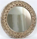 ROUND WROUGHT IRON WALL MIRROR, DIA 36"