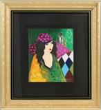 ITZCHAK TARKAY (ISRAELI, 1935-2012), COLOR SERIGRAPH, H 12", W 10" CHARLOTTE SEATED