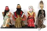 INDONESIAN PAPIER MACHE PUPPETS, FOUR, H 8"-24"