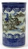 CHINESE PORCELAIN UMBRELLA STAND & JARDINIÈRE, TWO PIECES, H 9 1/4 & 18 1/4"