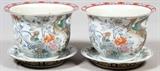 CHINESE PORCELAIN PLANTERS, PAIR, H 13", DIA 19"