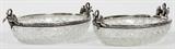 FABERGE SILVER & CUT GLASS OVAL BOWLS, C. 1900, PAIR, L 9 3/4"