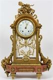 FRENCH BRONZE MANTEL CLOCK CASE, 19TH C., H 28", W 19"