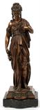 JOSEPH CHARLES DE BLEZER (BELGIAN/FRENCH) BRONZE ALLEGORICAL STANDING FIGURE, 19TH C., H 14"