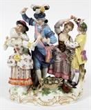 MEISSEN PORCELAIN FIGURE GROUP, LATE 19TH C., H 9", W 7 1/2"