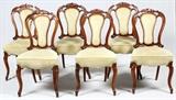 VICTORIAN ROSEWOOD DINING CHAIRS, C. 1860-1870, SET OF SIX