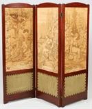 THREE-PANEL TAPESTRY SCREEN, H 67", L 72"
