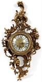 FRENCH GILT GESSO & WOOD CARTEL CLOCK, LATE 19TH C., H 32", W 16"