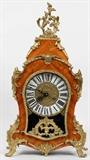 LOUIS XV STYLE MARQUETRY & GILT METAL MOUNTED BRACKET CLOCK, H 23"