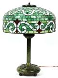TIFFANY STUDIOS BRONZE TABLE LAMP BASE, H 22"