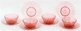 VENETIAN GLASS DESSERT BOWLS & UNDER PLATES, TEN PIECES