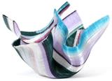 CAROLE PERRY (AMERICAN, 20TH C.), STUDIO WOVEN GLASS SCULPTURAL VASE, H 10", W 15"