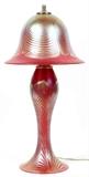 CORREIA GLASS LAMP & SHADE, H 22"
