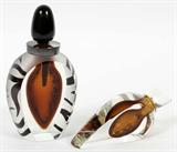 CORREIA GLASS PERFUME BOTTLES, TWO, H 2"-6"