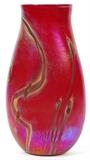 CONTEMPORARY STUDIO GLASS VASE, 1981, H 12", W 6 1/2", SIGNED