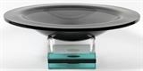 SALVATORE POLIZZI, ART GLASS BOWL ON STAND, DIA 17"