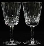 WATERFORD 'LISMORE' CRYSTAL WATER GOBLETS, NINE, H 7"