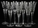 WATERFORD 'MILLENNIUM' CRYSTAL CHAMPAGNE FLUTES, SEVEN