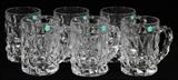 TIFFANY & CO. 'ROCK CUT' CRYSTAL BEER MUGS, SIX