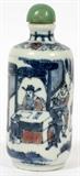 CHINESE PORCELAIN SNUFF BOTTLE, 19TH C., H 3 1/2"