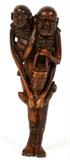 JAPANESE WOOD NETSUKE, 18TH C., H 3 1/4"