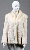 ANNE KLEIN WHITE MINK CONVERTIBLE VEST/JACKET, SIZE 8-10, L 25"