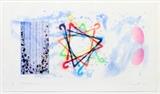 JAMES ROSENQUIST, AQUATINT 1977 H 19" W 36.5" "WALL STREET JOURNAL, DINNER TRIANGLES"