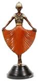 ART DECO STYLE BRONZE & POLYCHROME SCULPTURE, H 21 1/2", W 10", DANCER