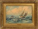 ROBERT HOPKIN, WATERCOLOR H 13" W 19" SEASCAPE