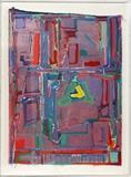 SUZANNE BUHRMAN, CONTEMPORARY OIL CANVAS, ABSTRACT, H 36", W 28"
