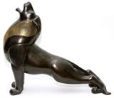 LOET VANDEREVEEN, BRONZE SCULPTURE OF BIG CAT, #53/500 H 24", L 21"