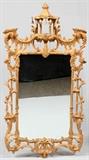 CHIPPENDALE CHINOISERIE GILT WOOD MIRROR, H 57", L 29"