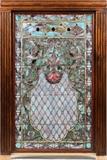 MULTI COLORED STAINED GLASS WINDOW, 1880, H 81", W 53"